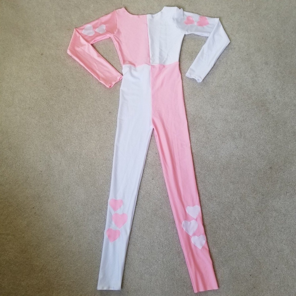 Pink and White Valentine Stretch Jester Jumpsuit